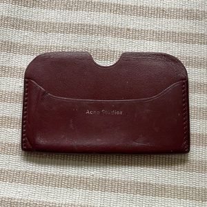 Acne studios burgundy red card holder wallet
